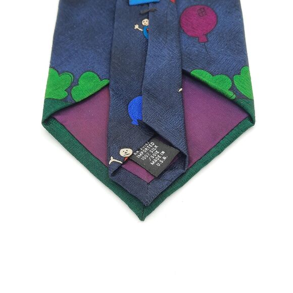 Vintage Save The Children Celeb Silk Tie Designer  JERRY SEINFELD/Nephew Joshua - Picture 6 of 6